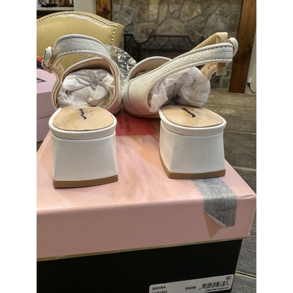 Kate Spade New York Sahiba Sling Back Pump White Crocodile Embossed Size 9 - Picture 6 of 13